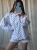 damski komplet muślinowy MOLLY La Balancia kropki grochy dots polska marka polski produkt hit sezonu koszula z długim rękawem zapinana na guziki spodenki summer chic girlly style casual comfy wear letni styl