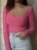 dopasowana różowa bluzka ROSAS By Me Anita długi rękaw wiskoza miły materiał dekolt w kształcie serca basic elegancki look codzienny styl minimal style casual look polska marka polski produkt komfort wygoda baza do stylizacji