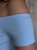 niebieska sukienka hiszpanka z krótkim rękawem z prążkowanego materiału w kolorze niebieskim baby blue